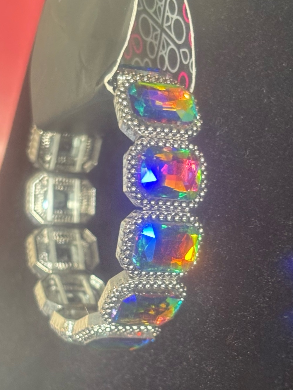 Paparazzi Rainbow Aurora Stone Stretch Bracelet - Multicolor oil spill - Picture 2 of 2